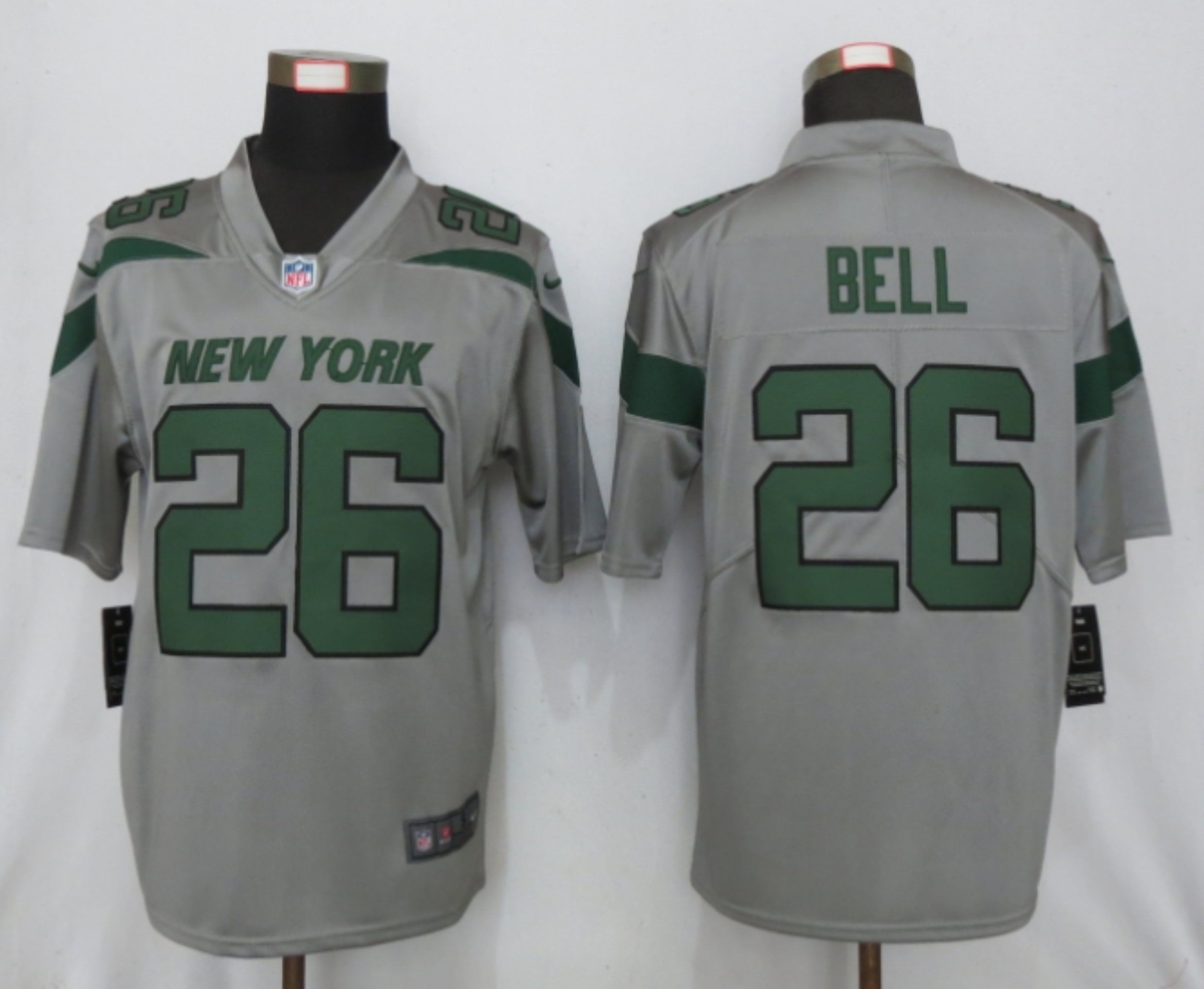 Men New York Jets #26 Bell 2019 Vapor Untouchable Nike Gray Inverted Legend NFL Jerseys